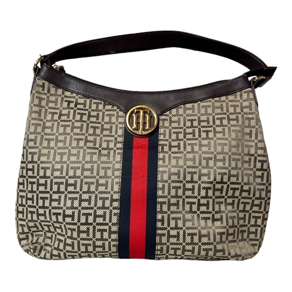 Tommy Hilfiger Vintage Logo Canvas Shoulder Bag